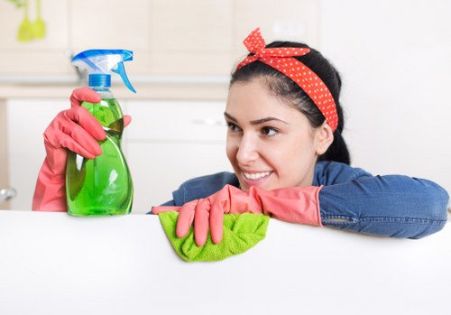 Service terms document and carpet cleaning tools ready for use